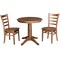 International Concepts Round 30 in Rd Top Pedestal Table, 2 Emily Chairs, Distressed Oak, 30 in W, 30 in L, 29.9 in H K42-30RT-27B-C617-2 - alternate 1